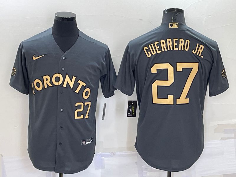 Cheap Men Toronto Blue Jays 27 Guerrero jr Grey 2022 All Star Nike MLB Jerseys